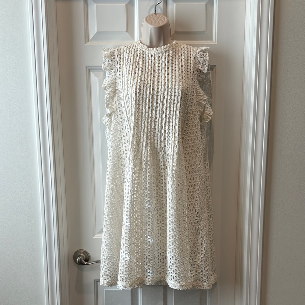 Madewell White Lace Sleeveless Dress. Size XL